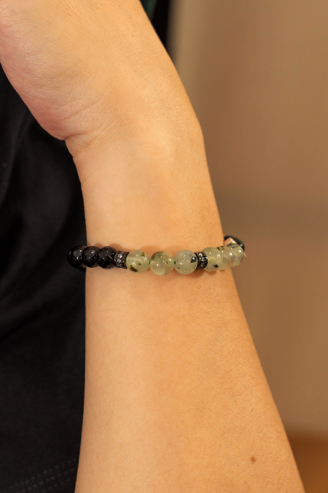 Birthstone Prehnite Bracelet - AUG - Quarter Eclipse - Mulstio - 8