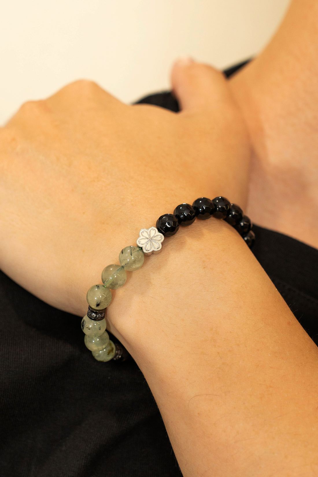Birthstone Prehnite Bracelet - AUG - Quarter Eclipse - Mulstio - 4