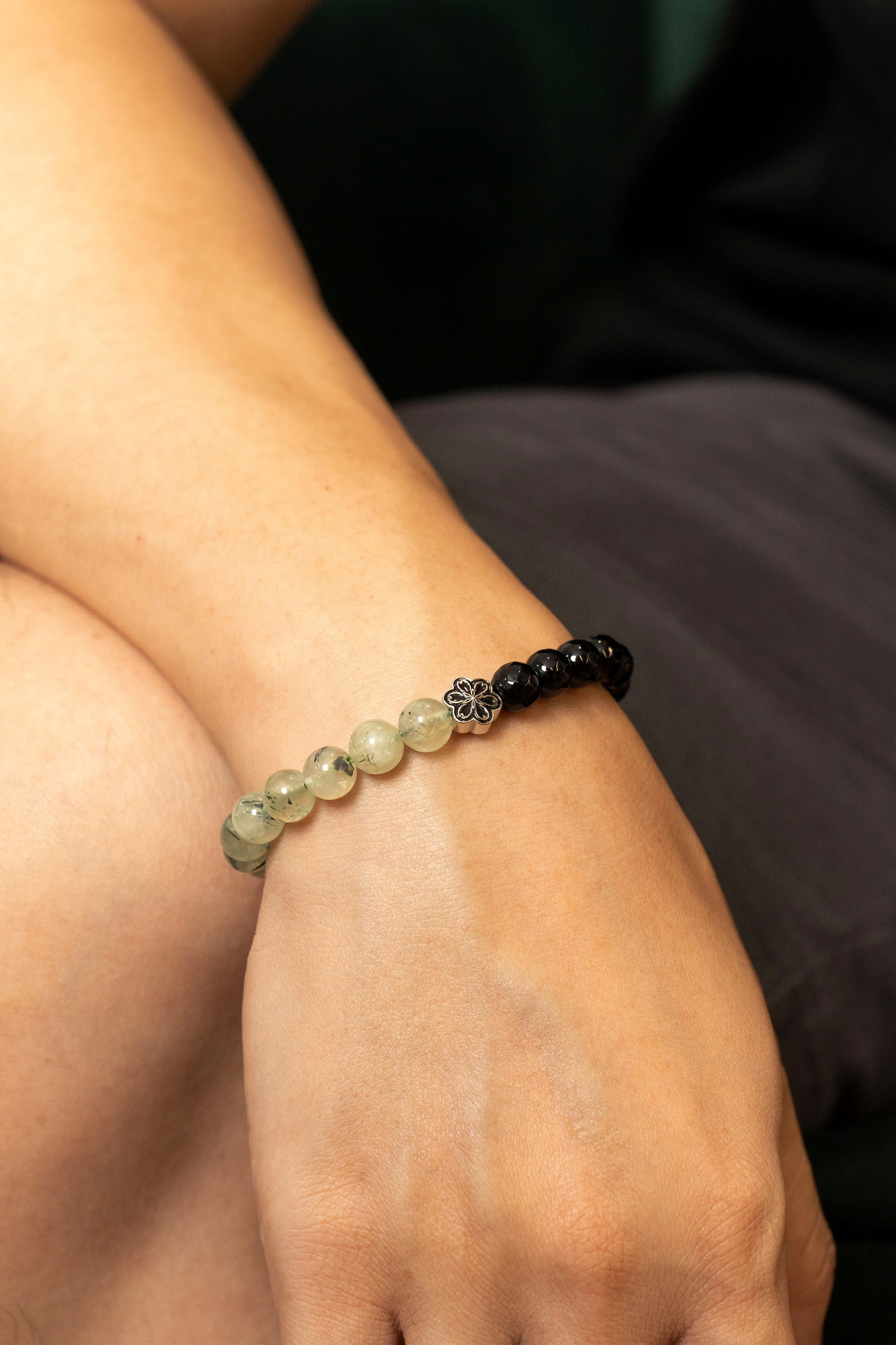 Birthstone Prehnite Bracelet - AUG - Half Eclipse - Mulstio -8