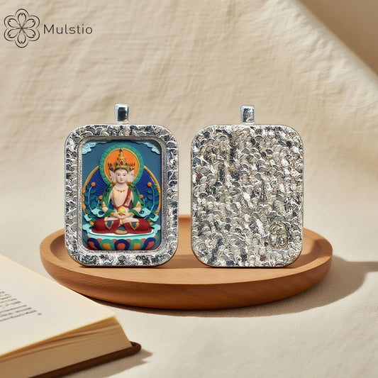Dainichi Nyorai Silver Handmade Thangka Pendant - Cosmic Wisdom Talisman