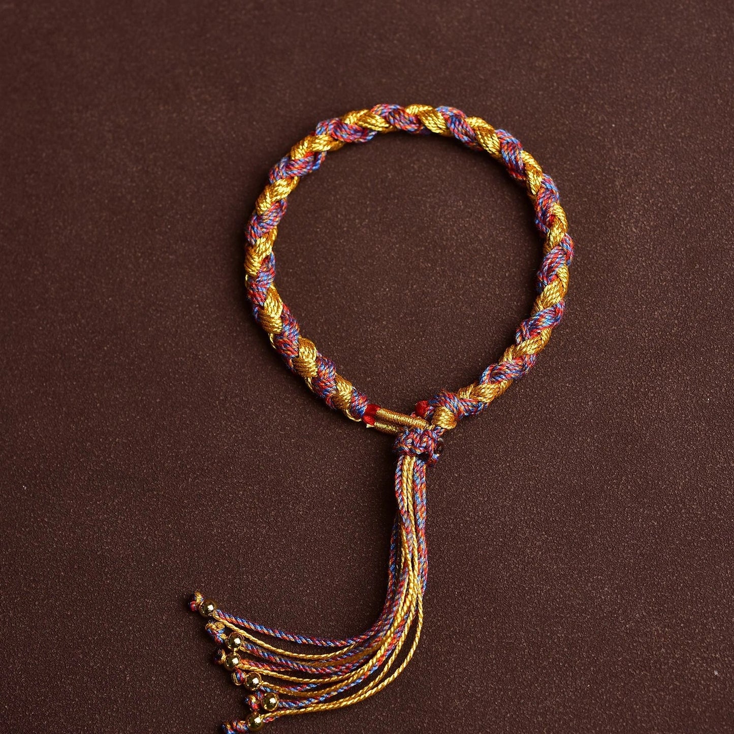 Double-Color Dragon Scale Knot Handwoven Adjustable Bracelet  – Wood Element for Balance, Peace & Gentle Protection