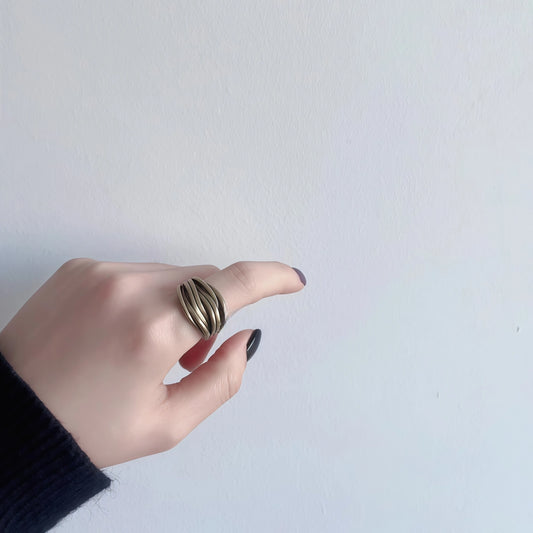 Endless Multi-Layer Coil Aura Protection Adjustable Ring in Gold or Silver