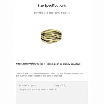 Endless Multi-Layer Coil Aura Protection Adjustable Ring in Gold or Silver