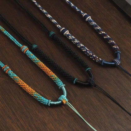 Exquisite Pattern Handwoven String Necklace - Adjustable Multi-Color Cord