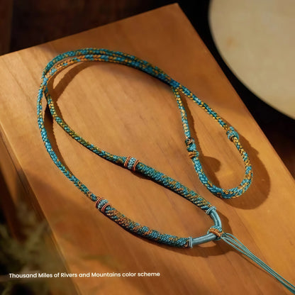 Exquisite Pattern Handwoven String Necklace - Adjustable Multi-Color Cord