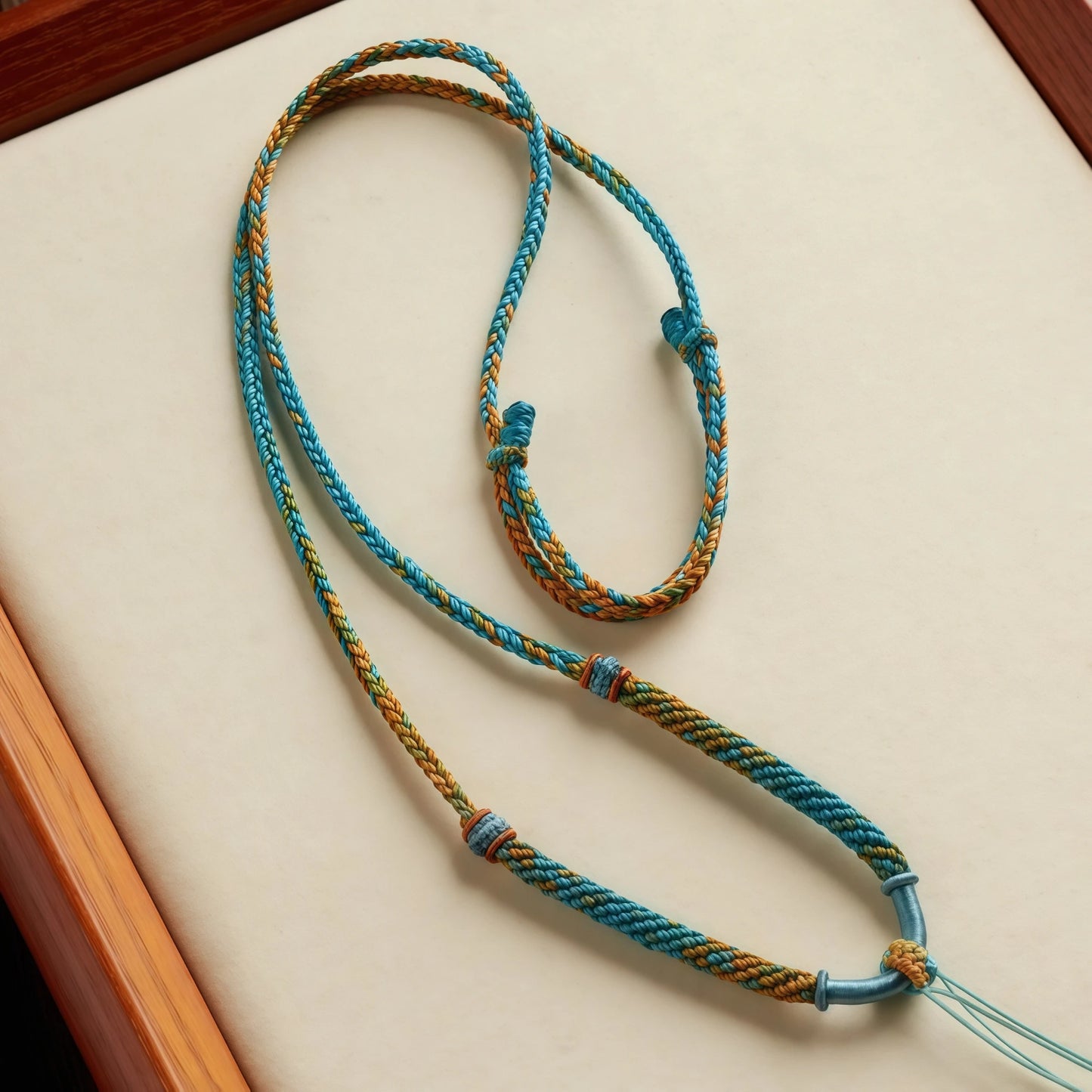 Exquisite Pattern Handwoven String Necklace - Adjustable Multi-Color Cord