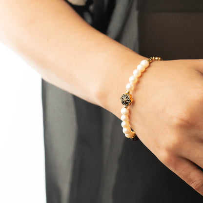 Spliced Design Garnet Pearl Bracelet for January Birthdays
