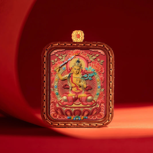 Manjushri Bodhisattva with Flaming Sword and Scripture - Wisdom Enlightenment