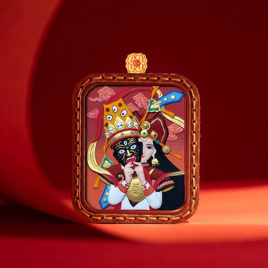 Past & Present Life Thangka with Karmic Wheel - Soul Journey Symbol