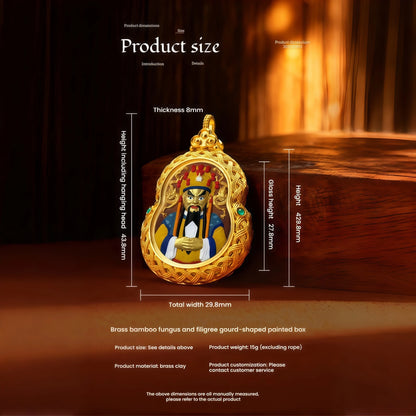 Thousand-Armed Chenrezig Handmade Thangka Gahu Pendant - Compassion & Healing Talisman