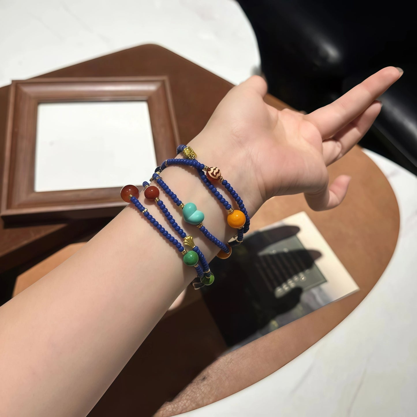 Lapis Lazuli Multi-Gem Elastic Necklace Bracelet