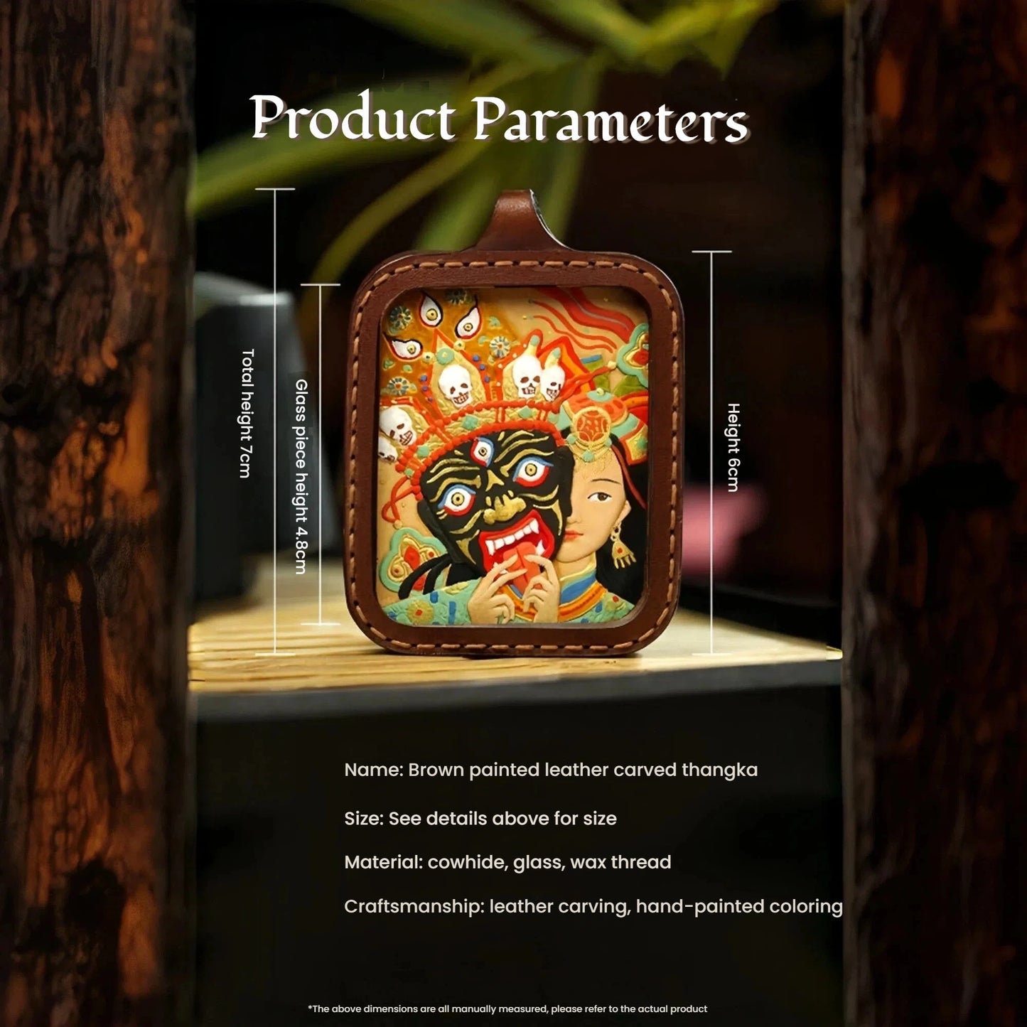 Fifth Lord Loong King Leather Handmade Thangka Pendant - Wealth Attraction Talisman