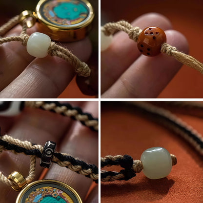 Luxury Bohemian Tassel String Necklace Multi Gemstone Adjustable Cord