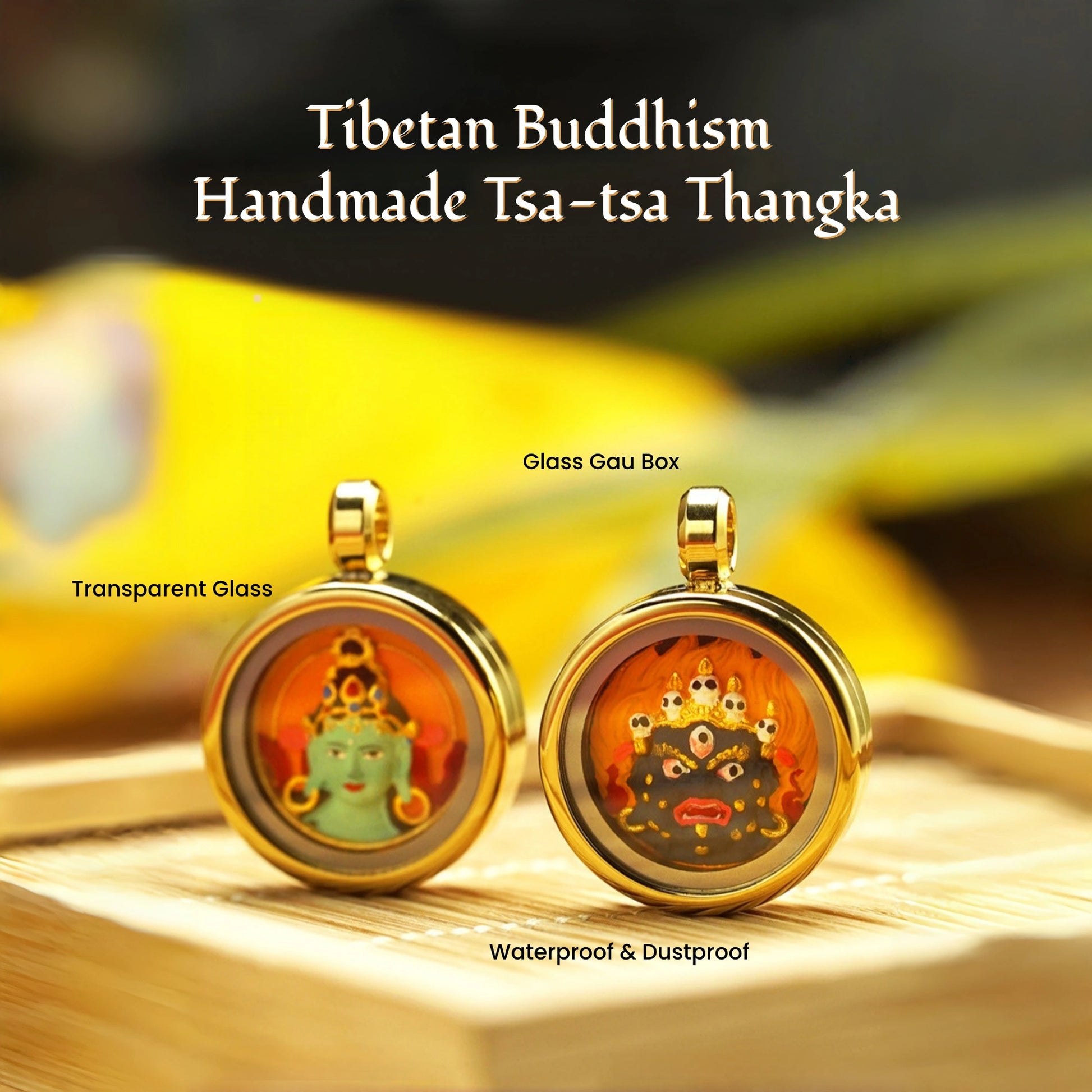 Compact Glass Gau Box Design - Modern Mini Thangka Spiritual Accessory