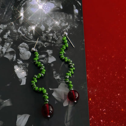 Oasis Flower - Irregular Twisted Czech Glass Bead Drop Earrings & Necklace Set - Creativity & Passion