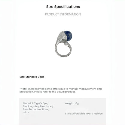 Abstract River Design Matte Silver Adjustable Ring（副本）