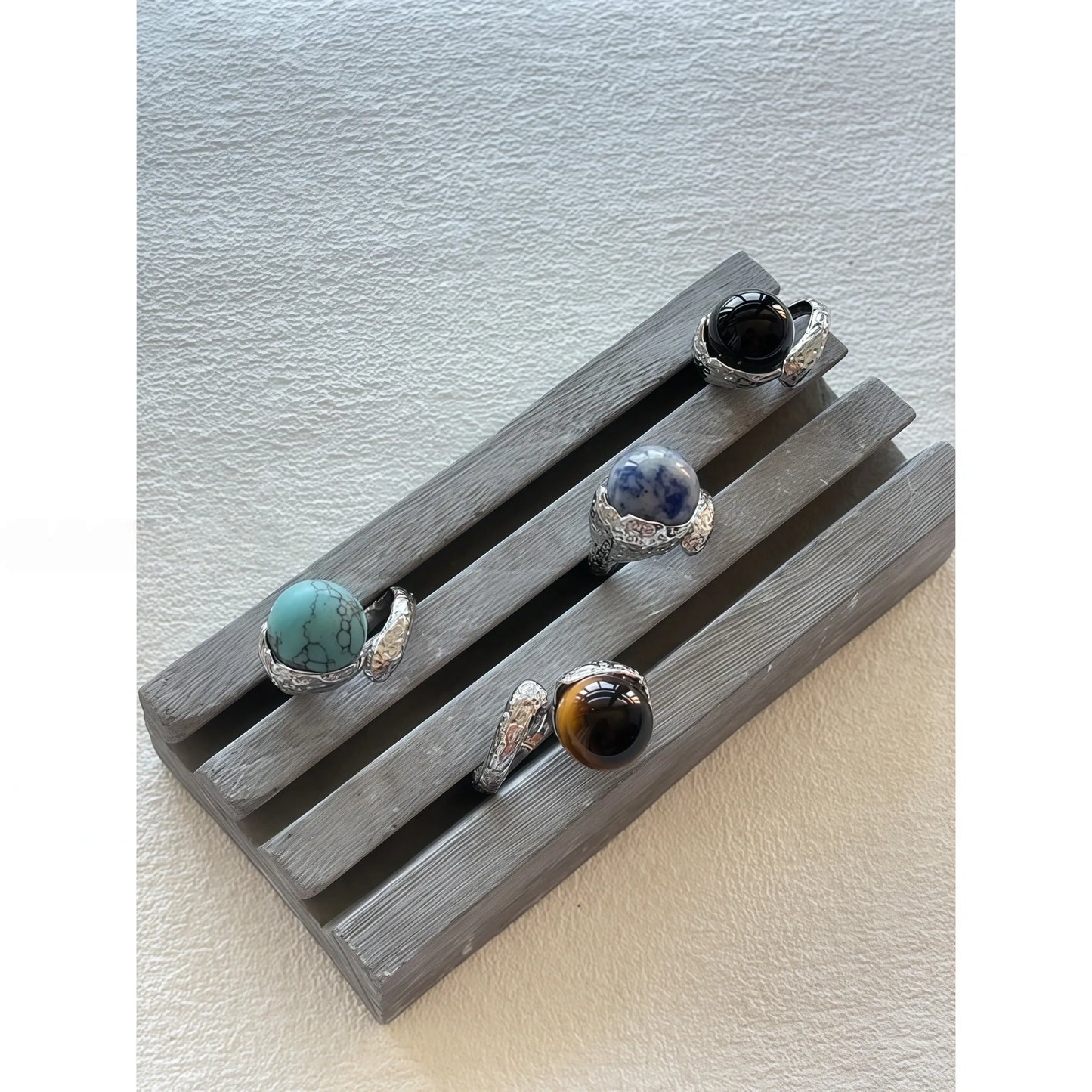 Abstract River Design Matte Silver Adjustable Ring（副本）