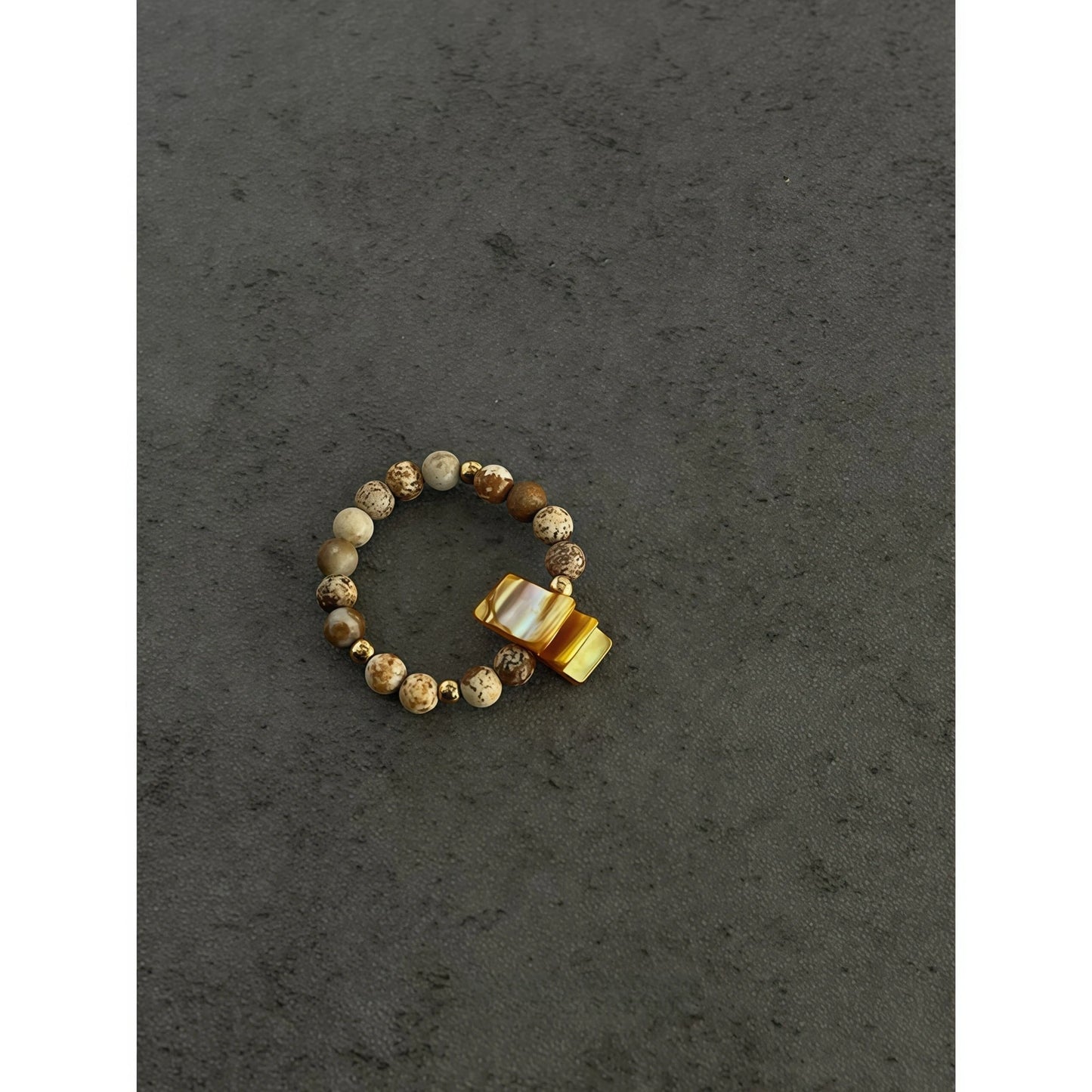 Picasso-Style Multicolor Gemstone Stretchable Ring