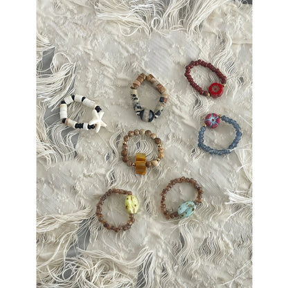 Picasso-Style Multicolor Gemstone Stretchable Ring