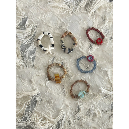 Picasso-Style Multicolor Gemstone Stretchable Ring