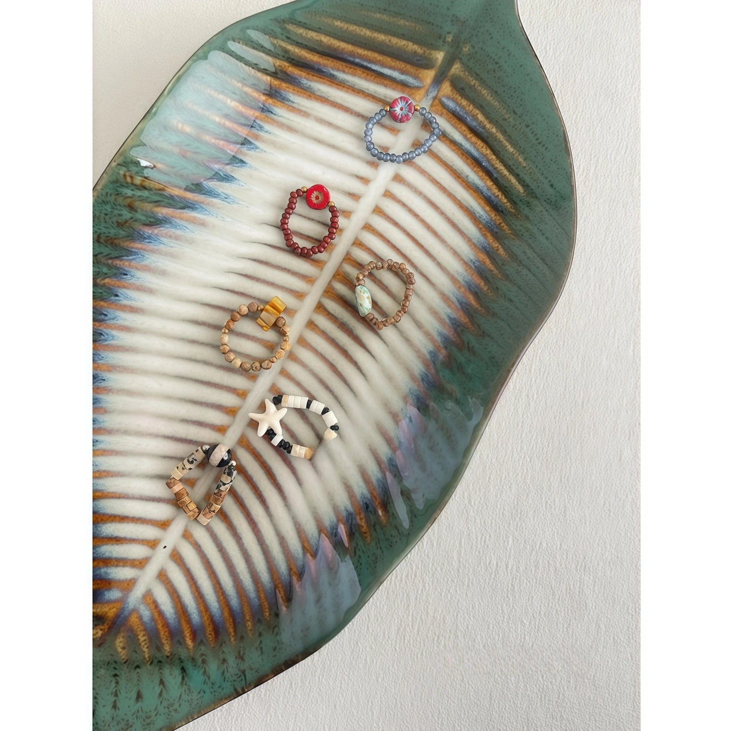 Picasso-Style Multicolor Gemstone Stretchable Ring