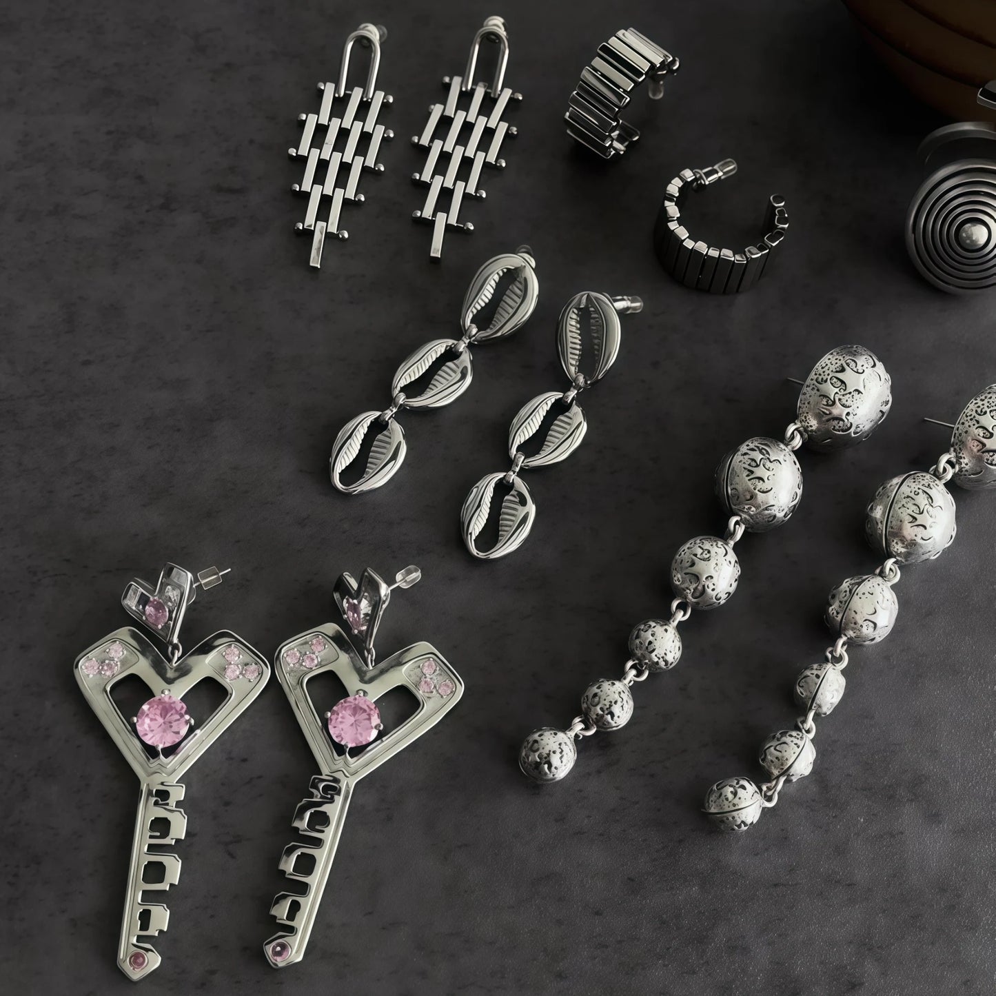 Pyramid (Earth Energy) & Sky Star Drop Earrings - Focus & Balance