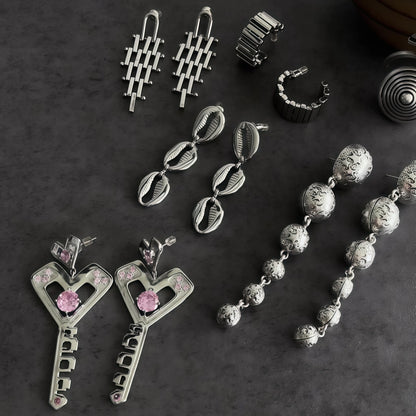 Pyramid (Earth Energy) & Sky Star Drop Earrings - Focus & Balance