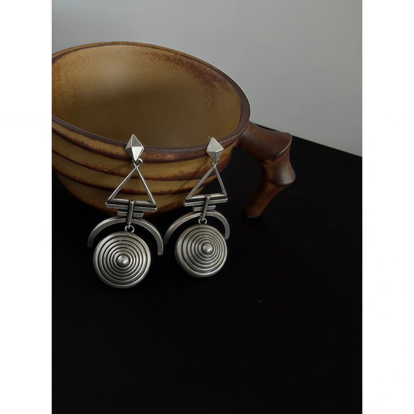 Pyramid (Earth Energy) & Sky Star Drop Earrings - Focus & Balance