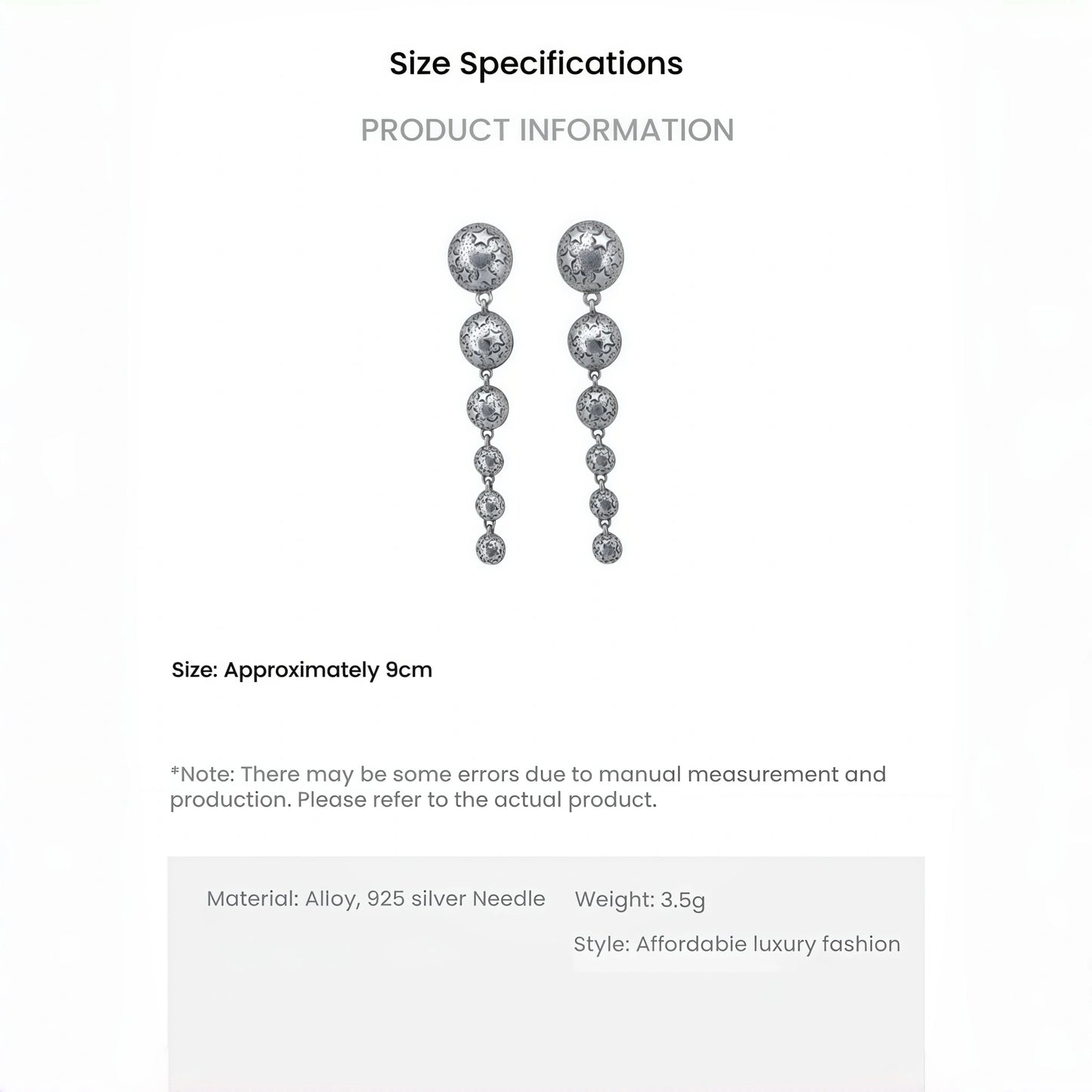 Pyramid (Earth Energy) & Sky Star Drop Earrings - Focus & Balance