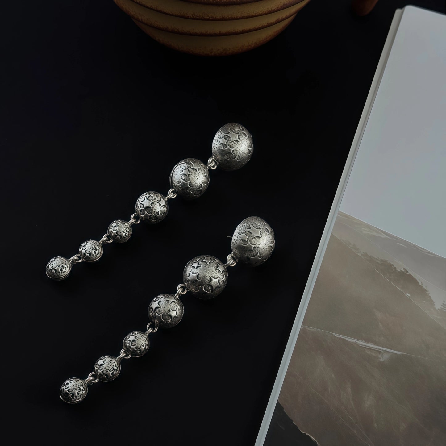 Pyramid (Earth Energy) & Sky Star Drop Earrings - Focus & Balance