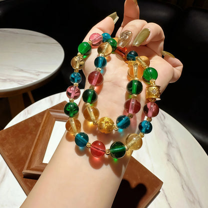 Rainbow Glass Sun Necklace