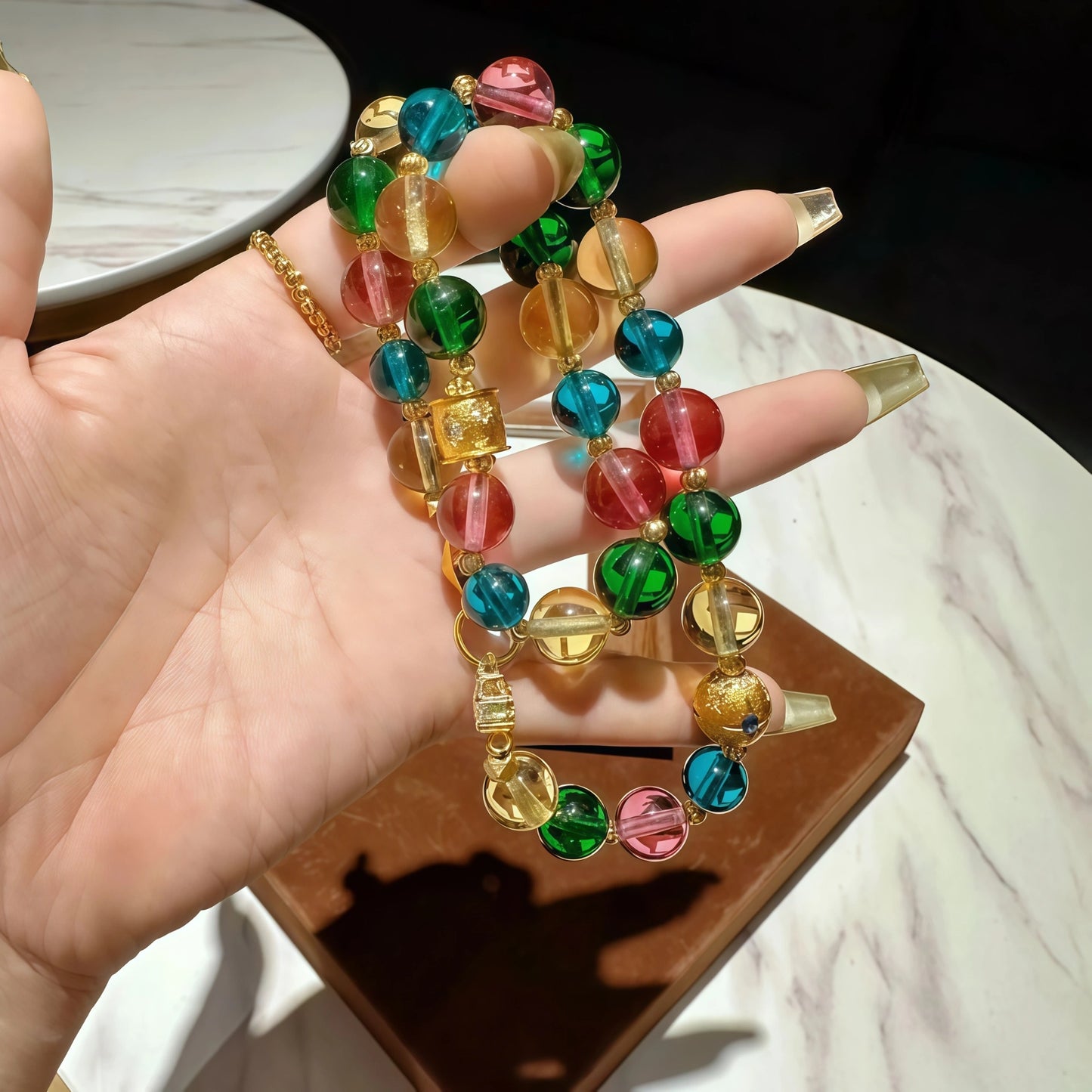 Rainbow Glass Sun Necklace