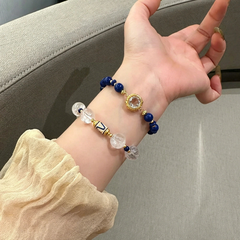 Lapis Lazuli Empowerment Bracelet with Natural Crystals for Wisdom Strength and Clarity Women's Crystal Healing Jewelry by Mulstio