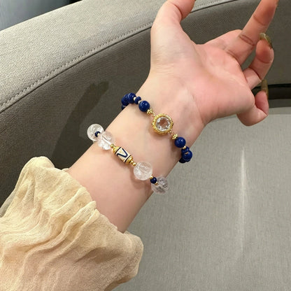Lapis Lazuli Empowerment Bracelet with Natural Crystals for Wisdom Strength and Clarity Women's Crystal Healing Jewelry by Mulstio