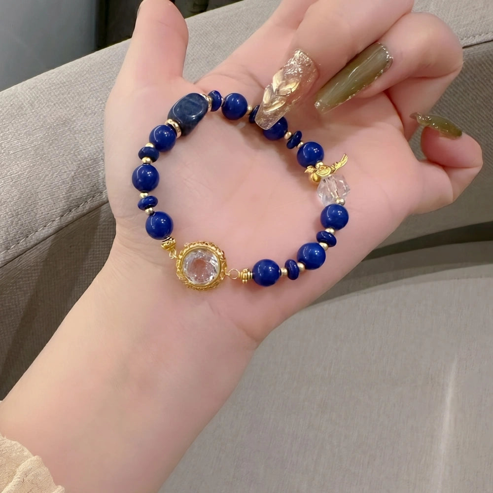 Lapis Lazuli Empowerment Bracelet with Natural Crystals for Wisdom Strength and Clarity Women's Crystal Healing Jewelry by Mulstio