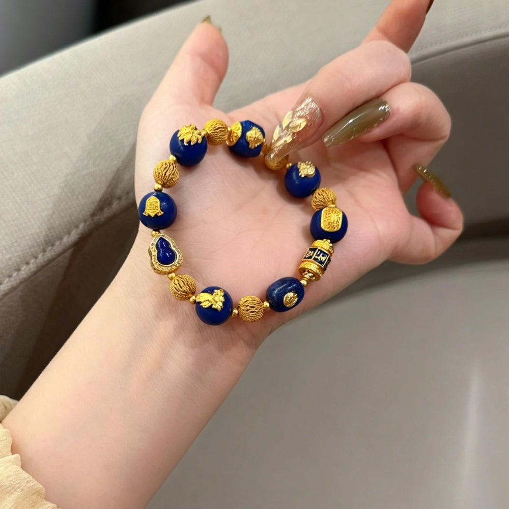 Lapis Lazuli Empowerment Bracelet with Natural Crystals for Wisdom Strength and Clarity Women's Crystal Healing Jewelry by Mulstio