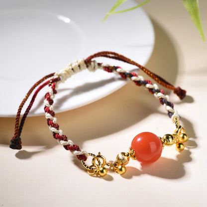 Handmade Braided Red Nanhong Agate & Blue Lapis Lazuli Empowerment Bracelet Mulstio Heritage Collection
