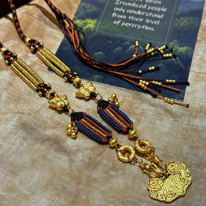 Mulstio Auspicious Cloud Lock Necklace Hand-Woven Copper Alloy Empowering Retro Jewelry