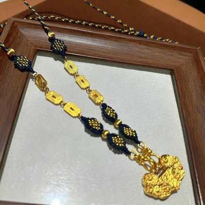 Mulstio Vintage Auspicious Cloud Necklace Copper Alloy Handwoven Empowering Talisman for Women