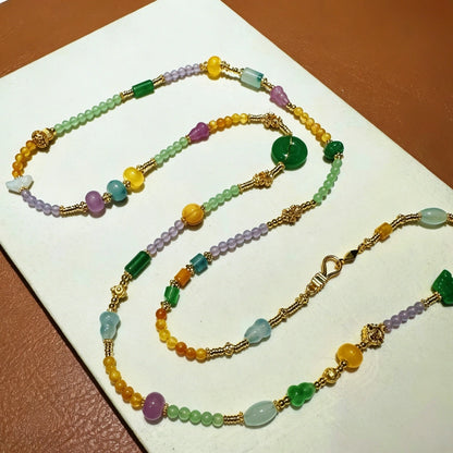 Mulstio Modern Oriental Crystal Necklace Multi Strand Bracelet for Emotional Balance and Abundance