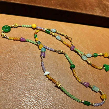 Mulstio Modern Oriental Crystal Necklace Multi Strand Bracelet for Emotional Balance and Abundance