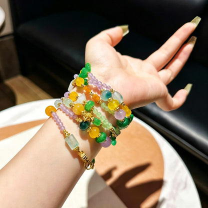 Mulstio Modern Oriental Crystal Necklace Multi Strand Bracelet for Emotional Balance and Abundance