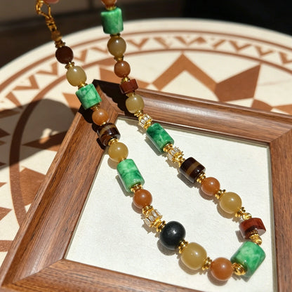 Modern Empowerment Agate Necklace Geometric Mixed Stone Healing Jewelry for Independent Women