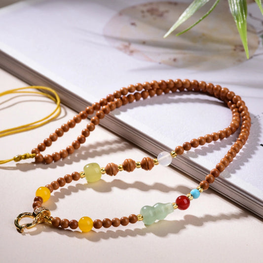 Olive Nut Multi Gemstone Multipurpose Chain Abundance Protection Necklace Spiritual Empowerment Jewelry Mulstio