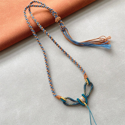 Mulstio Handwoven Tibetan Cotton Cord Necklace Ritual Totem Amulet Rope Spiritual Empowerment