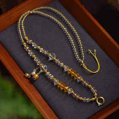 Mulstio Austrian Crystal Healing Necklace Cord Handcrafted Spiritual Protection Jewelry for Women