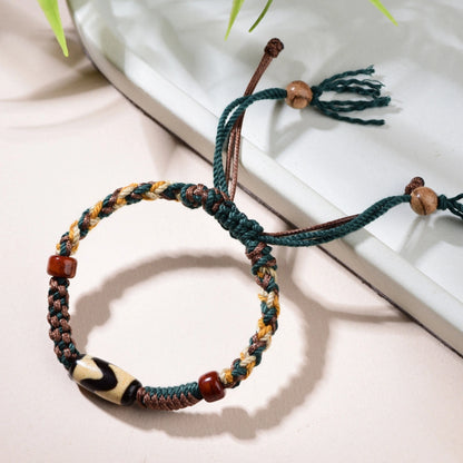 Tibetan Dzi Bead Agate Bracelet Ancient Empowerment Amulet for Modern Women
