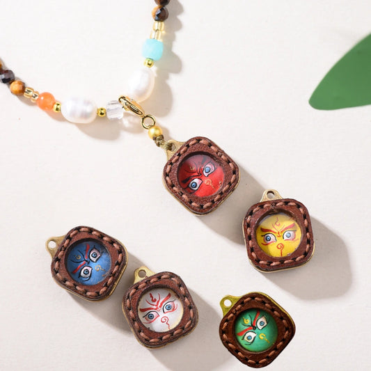 Mulstio Tigers Eye Necklace Wealth Thangka Pendant Empowerment Jewelry for Modern Women