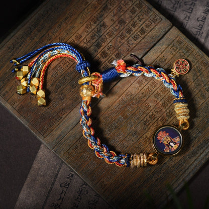 Tibetan Wealth God Wuye Five Color Handwoven Bracelet for Abundance and Empowerment