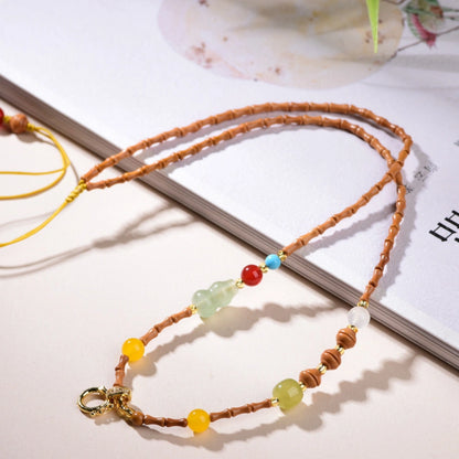 Olive Nut Multi Gemstone Multipurpose Chain Abundance Protection Necklace Spiritual Empowerment Jewelry Mulstio